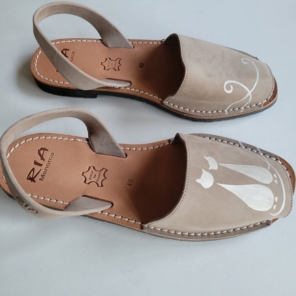 Ria monarca leather slingback sandals, size 40/us 9.5. - Picture 2 of 9